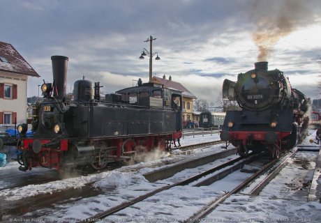 Damplfoks 50 2273 und T3 Nr 930 in Münsingen