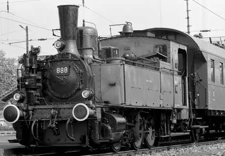 Die T3 Nr 888 1972 als Museumslok der Eurovapor im Bf Metzingen. Bild: Sammlung K. Fleischer