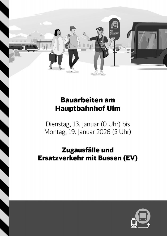 Fahrgastbroschüre Bauarbeiten Ulm 13 bis 19 Januar