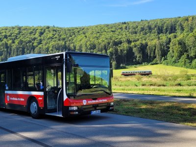 Ersatzbus und NE81 Triebwagen